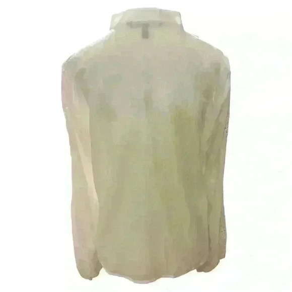 White House Black Market Embroidered Silk Blend Blouse Size Small NWT - Picture 7 of 11